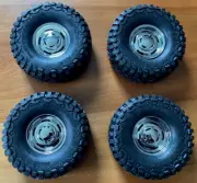 Crawler Wheel Tire set Polished Aluminum rims 1.9" BF Goodrich TRX-4 RC4WD SCX10