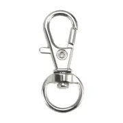 Swivel Clasps Lanyard Snap Hook 32mm Length, Zinc Alloy, Silver, 100pcs