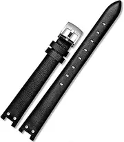 [BANDKIT] Genuine Leather Watch Strap for Anne Klein Watchband Notch AK Girl Simple Elegant Belt Small Dial Retro Watch Band 12mm White