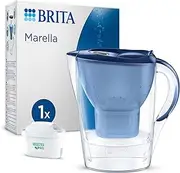 BRITA Water Filter Jug Marella Blue (2.4L) incl. 1x MAXTRA PRO Pure Performance Cartridge - jug Flip-Lid - Reducing impurities, Chlorine, and PFAS for tap Water with Better Taste