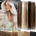 100g Thick Loop Micro Ring 100% Real Human Hair Extensions Micro Beads Straight