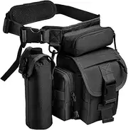 ANTARCTICA Waterproof Military Tactical Drop Leg Pouch Bag Type B Cross Over Leg Rig Outdoor Bike Cycling Hiking Thigh Bag, Black