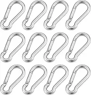 Carabiner Clips, Heavy duty hooks, 316 Stainless Steel Multifunctional Spring Snap M4 M5 M6 M7 M8Quick Link Lock Ring Hook(12pcs,M4)