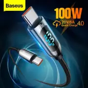 Baseus 100W USB C Cable Fast Charging Charger LED Display for Macbook Samsung
