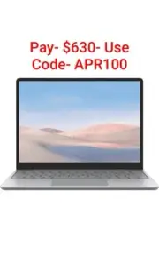 Microsoft Surface Laptop Go Touchscreen 12.4" i5 8GB/128GB Platinum- Brand New