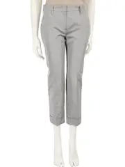 Grey Silk Cropped Trousers