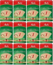 Melitta # 620122 40 Pack Natural Brown # 1 Cone Coffee Filters - Pack of 12