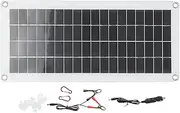 20W 18V Solar Panel Solar Cell Panel Charger Board for Car Boat Mobile Phone Charging Supplies Ideal for Home Cars and Ships Made of Polycrystalline Silicon and ABS with