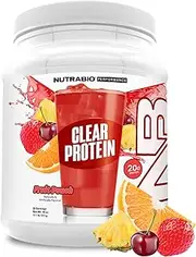 NutraBio Clear Whey Isolate Protein Powder, Delicious & Refreshing Fruit Flavors, Protein Juice, No Milky Taste, No Foam, Zero Sugar, Fruit Punch, 20 Servings