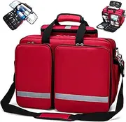 First Aid Kits Bag, Medical Supplies Bag Empty, First Response First Aid Kit in Red for Travel Camping Cycling Outdoor Survival First Aid