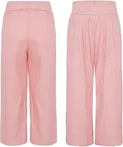 [iEFiEL] Kids Girls Casual Wide Leg Long Palazzo Pants Lightweight Flowy Trousers Leggings Bottoms 5-16 Years