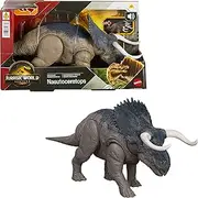 Mattel Jurassic World: The Rebirth Wild Roar Nasutoceratops Dinosaur Toy with Controllable Bite Attack in Multiple Directions and Roar Sound, Digital Play Possibilities, JGC81