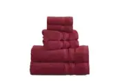 Mainstays Performance Anti-Microbial Solid 6 Piece Towel Set, RED