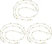 [uxcell] Eye Glasses Holders Around Neck, Light Gold Metal Bead Eyeglasses Strap Fashion Stylish Beaded Lanyard Glasses Chain for Women Sunglasses Old Lady Glass, 3 Pcs
