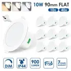 LED Downlight Kit 10W 12W Celing Spot Light 90mm Dimmable Flat Recessed Panel