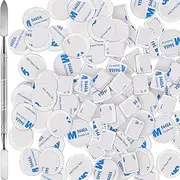 Sumind 101 Pieces Metal Stickers for Eyeshadow Set, Includes Makeup Depotting Tool, 50 Square Adhesive Empty Metal Stickers and 50 Round Colorful Stickers