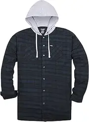 [Wrangler] Flannel Jacket for Men Big and Tall – Mens Button Down Flannel Hoodie