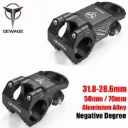 GEWAGE 50mm 70mm Aluminum 31.8mm Bicycle Handlebar Stem XC/AM MTB Road Bike Stem