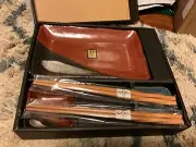 sushi plate set made in Japan with chopsticks