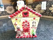 Lori Grenier Glazed Ceramic Gingerbread House Tealight Wax Burner / Tart Warmer.