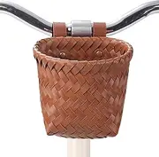 Handwoven Basket,Woven Wicker Basket | Washable Cycling Bag with Adjustable Strap Bike Accessories for Daily Travel Adventure Books Tricycle Camping Pool Travel Outdoor Stationery