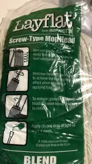 New Layflat Screw-type Cut-end Wet Mop Head, White, 1 Each (IMP261120) 20oz