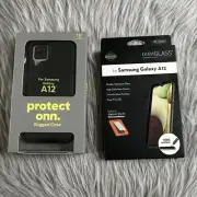 Samsung Galaxy A12 Case & Tempered Glass Screen Protector