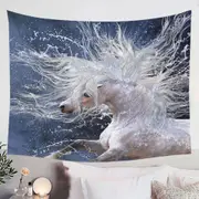 Splash Wild White Horse Tapestry