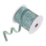 1-Pack Metallic Glitters Velvet Ribbon,3/8"x50 Yards for Gift[Light Blue]
