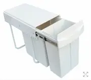 Pull Out Bin Kitchen Double Dual Slide Garbage Rubbish Waste 10L+20L