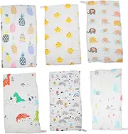 KOMBIUDA Cotton Towel Bibs Set 6 Pcs Soft Absorbent Face Cloths Safe and Stylish for Random Style