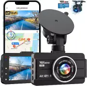 Dash Cam Front and Rear, 4K+1080P Dual Dash Camera for Cars with 64GB Card, Buil