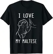 [X.Style] I Love My Maltese Dad Maltese Lover Maltese Dog Women ds836 T-Shirt Black