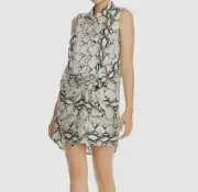 NWT $184 Aqua Women's White Black Sleeveless Wrap Sheath Mini Party Dress Size S