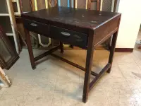 在飛比找Yahoo!奇摩拍賣優惠-古早期古董書桌木桌長66.3 寬96.3 高82.4cm