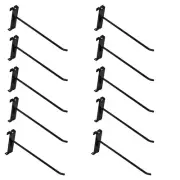 10 PC 8" Gloss Black Grid Wall Metal Hooks Display For Use W/ Gridwall Panels