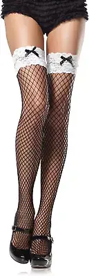 Women'S Lace Top Fence Fishnet Thigh Highs
