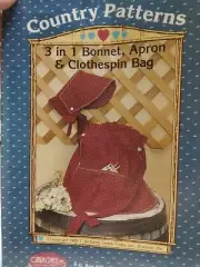 Sun Bonnet Apron Clothespin Bag 3 in 1 Ozark Crafts Sewing Country Patterns UC