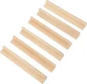 HOODANCOS 6pcs Wooden Displaying Stand for Domino Cards Craft and Word Game Holder Multi-Function DIY Tile Bases Portable Rack Home School Accessory