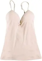 [Tadill] Women's Seamless Adjustable Strap Tank Top with Built-, Skin Color, L