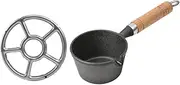 TOBBOMEY Mini Cast Iron Omelette Pan Egg Frying Pan Non-Stick Coating Portable for Camping Stove Top Cooking