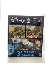 Thomas Kinkade Disney Princesses Minnie 3-in-1 550-750 pc Jigsaw Puzzles New