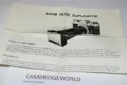 ZOOM SLIDE DUPLICATOR INSTRUCTION MANUAL LEAFLET