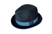 Dorfman Pacific Mens 100% Fur Felt Wool Trilby Fedora Hat in Black/Navy - L