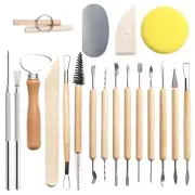 19pcs/set Pottery Clay Tools Set for Pottery Classes Club Children Students