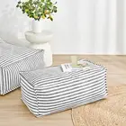 Cadence & Co. Oscar Faux Linen Ottoman Bean Bag Cover Charcoal