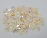200 pcs VTG Loose Raised Heart Sequins 8mm Small Cream Sewing Paper Crafts