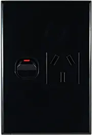 Connected Switchgear GEO Vertical Single Powerpoint Black