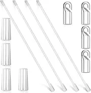 Yalikop 24 Inches 4 Pieces Blind Wand Vertical Blinds Replacement Parts Blind Rod with Hook and Grip Clear Plastic Blind Opener Long Window Blind Stick Tilt Rod