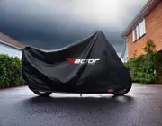 VECTOR H2O Indoor/Outdoor Protective Cover for Motorcycle/Scooter with Windscreen - Black - L, white